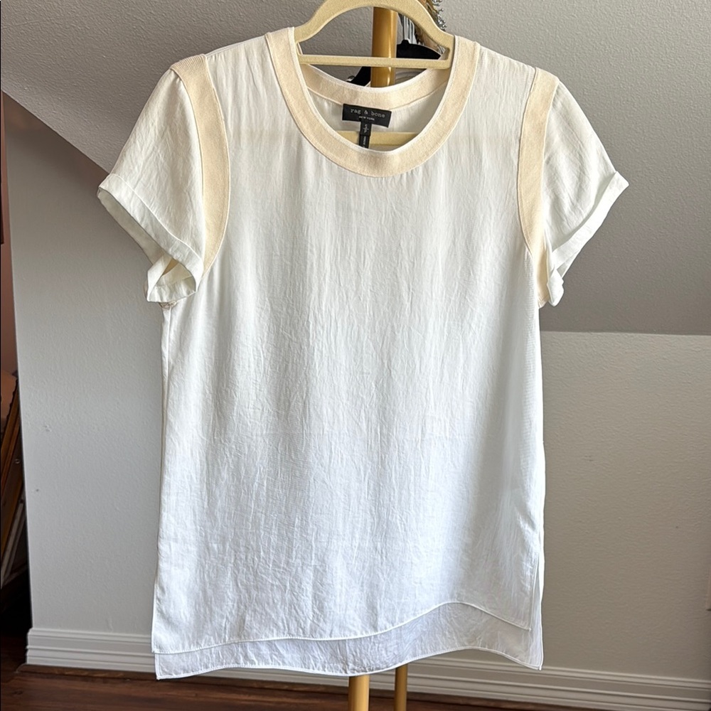 Rag & Bone Silk White Top